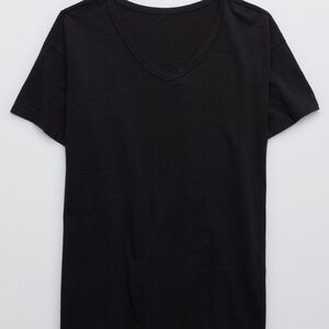 Aerie Distressed Basic V-Neck Boyfriend T-Shirt